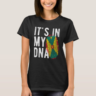 Grappig dat het in mijn DNA Grenada vlag Vingerafd T-shirt