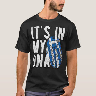 Grappig dat het in mijn DNA Griekenland vlag Vinge T-shirt