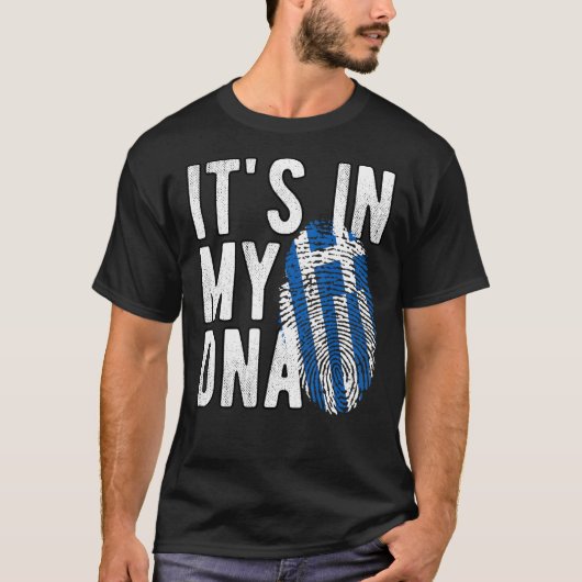 Grappig dat het in mijn DNA Griekenland vlag Vinge T-shirt (Voorkant)