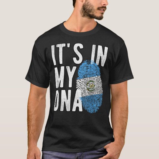 Grappig dat het in mijn DNA Guatemala vlag Fingerp T-shirt (Voorkant)