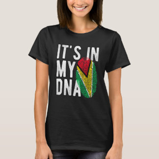 Grappig dat het in mijn DNA Guyana vlag Vingerafdr T-shirt