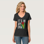 Grappig dat het in mijn DNA Guyana vlag Vingerafdr T-shirt (Voorkant volledig)