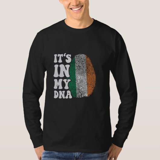 Grappig dat het in mijn DNA Ierland vlag Vingerafd T-shirt (Voorkant)