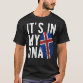 Grappig dat het in mijn DNA-IJslandse vlag Fingerp T-shirt (Voorkant)