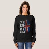 Grappig dat het in mijn DNA-IJslandse vlag Fingerp Trui (Voorkant volledig)