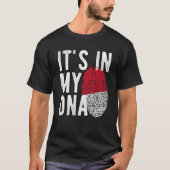 Grappig dat het in mijn DNA Indonesië vlag Vingera T-shirt (Voorkant)
