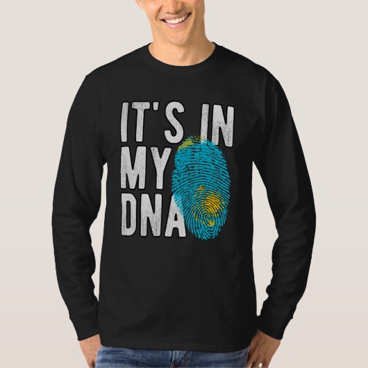 Grappig dat het in mijn DNA Kazachse vlag Fingerpr T-shirt (Voorkant)