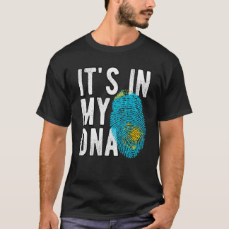 Grappig dat het in mijn DNA Kazachse vlag Fingerpr T-shirt