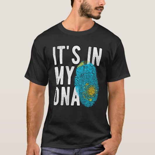 Grappig dat het in mijn DNA Kazachse vlag Fingerpr T-shirt (Voorkant)