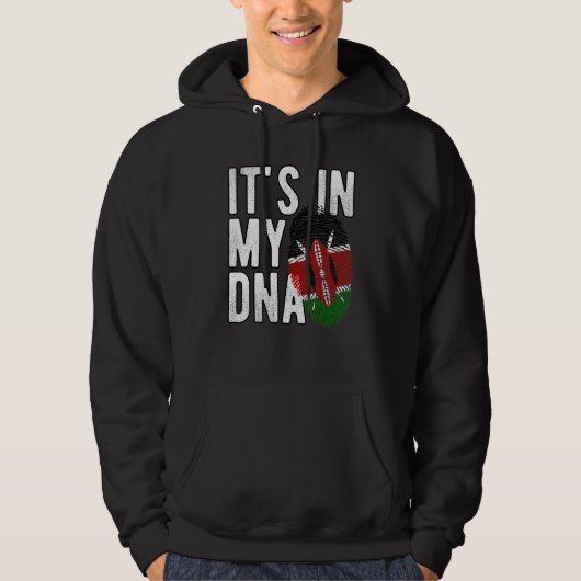 Grappig dat het in mijn DNA Kenya vlag Fingerprint Hoodie (Voorkant)
