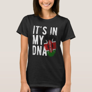 Grappig dat het in mijn DNA Kenya vlag Fingerprint T-shirt