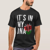 Grappig dat het in mijn DNA Kenya vlag Fingerprint T-shirt (Voorkant)