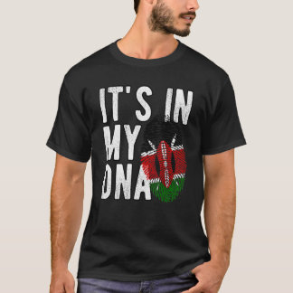 Grappig dat het in mijn DNA Kenya vlag Fingerprint T-shirt