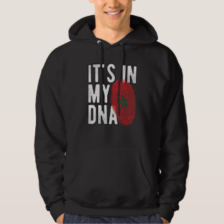 Grappig dat het in mijn DNA Marokko vlag Fingerpri Hoodie