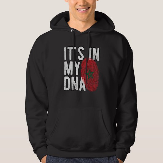 Grappig dat het in mijn DNA Marokko vlag Fingerpri Hoodie (Voorkant)