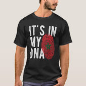 Grappig dat het in mijn DNA Marokko vlag Fingerpri T-shirt (Voorkant)
