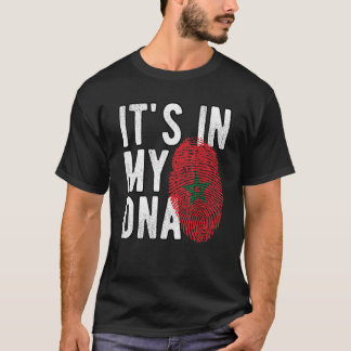 Grappig dat het in mijn DNA Marokko vlag Fingerpri T-shirt