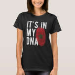 Grappig dat het in mijn DNA Marokko vlag Fingerpri T-shirt<br><div class="desc">Grappig dat het in mijn DNA Marokko vlag Fingerprint zit.</div>