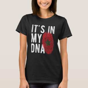 Grappig dat het in mijn DNA Marokko vlag Fingerpri T-shirt