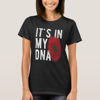 Grappig dat het in mijn DNA Marokko vlag Fingerpri T-shirt