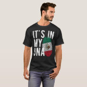 Grappig dat het in mijn DNA Mexico vlag Fingerprin T-shirt (Voorkant volledig)