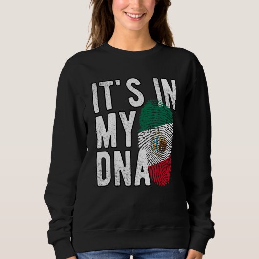Grappig dat het in mijn DNA Mexico vlag Fingerprin Trui (Voorkant)