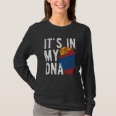 Grappig dat het in mijn DNA-Mongoliaanse vlag Fing T-shirt (Voorkant)