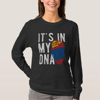 Grappig dat het in mijn DNA-Mongoliaanse vlag Fing T-shirt