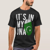 Grappig dat het in mijn DNA Pakistan vlag Fingerpr T-shirt (Voorkant)