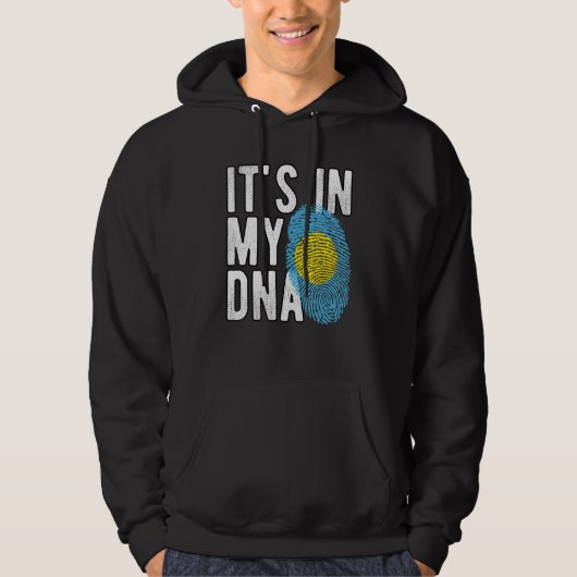 Grappig dat het in mijn DNA Palau vlag Fingerprint Hoodie (Voorkant)