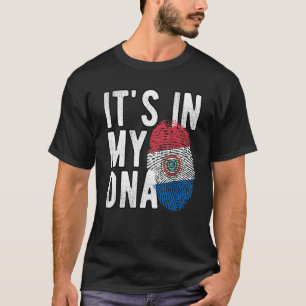 Grappig dat het in mijn DNA Paraguay vlag Fingerpr T-shirt