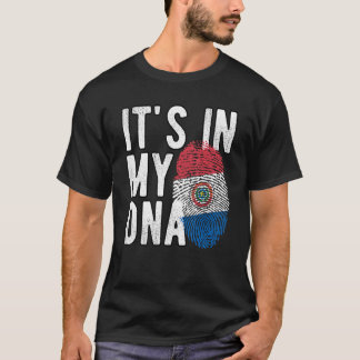 Grappig dat het in mijn DNA Paraguay vlag Fingerpr T-shirt