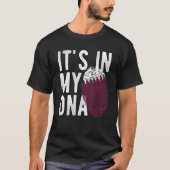 Grappig dat het in mijn DNA Qatar vlag Fingerprint T-shirt (Voorkant)