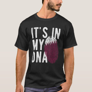 Grappig dat het in mijn DNA Qatar vlag Fingerprint T-shirt