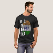 Grappig dat het in mijn DNA staat India vlag Vinge T-shirt (Voorkant volledig)
