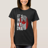 Grappig dat het in mijn DNA zit Canada vlag Vinger T-shirt (Voorkant)