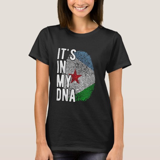 Grappig dat het in mijn DNA zit Djibouti vlag Ving T-shirt (Voorkant)