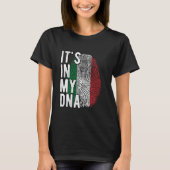 Grappig dat het in mijn DNA zit Italië vlag Vinger T-shirt (Voorkant)