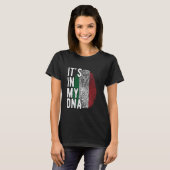 Grappig dat het in mijn DNA zit Italië vlag Vinger T-shirt (Voorkant volledig)