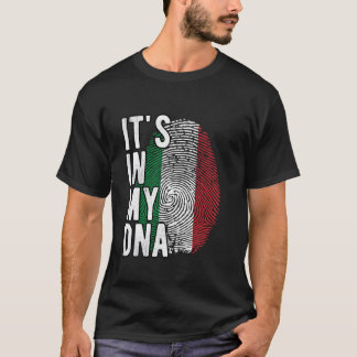Grappig dat het in mijn DNA zit Italië vlag Vinger T-shirt