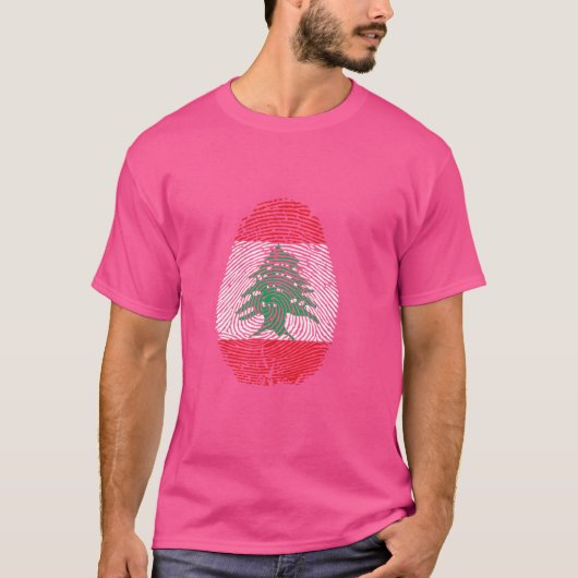 Grappig dat het in mijn DNA zit Libanon vlag Vinge T-shirt (Voorkant)