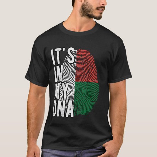 Grappig dat het in mijn DNA zit Madagaskar vlag Vi T-shirt (Voorkant)