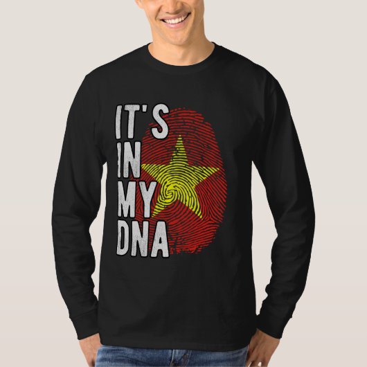 Grappig dat het in mijn DNA zit Vietnam vlag Vinge T-shirt (Voorkant)
