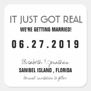 Grappig dat het net echt een bruiloft is geweest o vierkante sticker