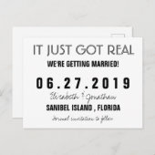 Grappig dat het net een echte bruiloft heeft, beha aankondigingskaart (Voorkant / Achterkant)