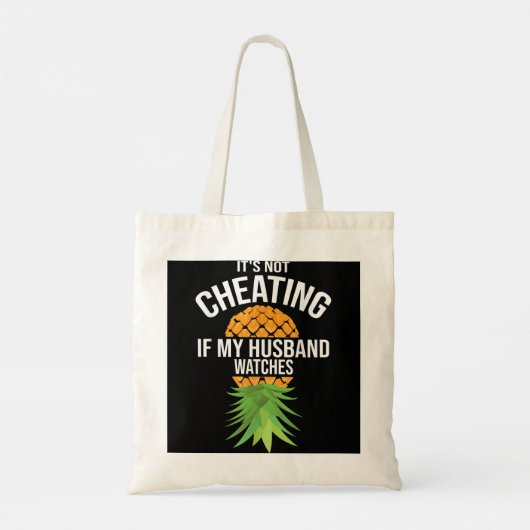 Grappig dat het niet bedriegt als mijn man kijkt.. tote bag (Achterkant)