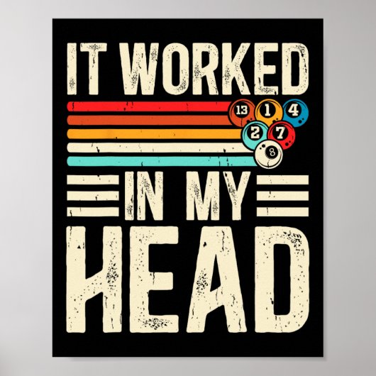 Grappig dat het werkte in mijn hoofd biljartspeler poster (Voorkant)