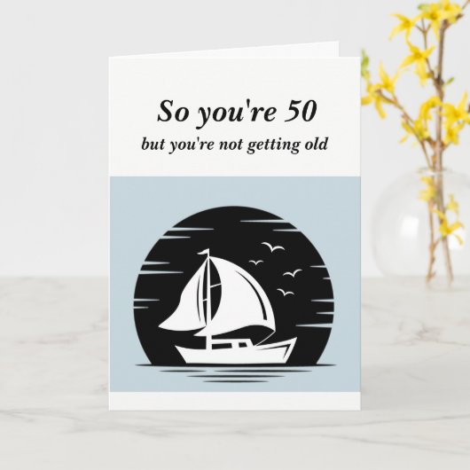 Grappig dat hij niet ouder wordt dan 50e verjaarda kaart (Gele Bloem)