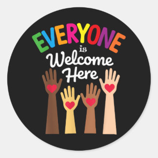 Grappig dat iedereen hier welkom is Idaho Teacher  Ronde Sticker