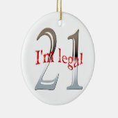 Grappig dat ik 21ste kerstversiering ben. keramisch ornament (Rechts)